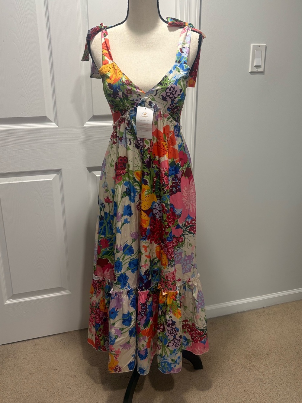 Spring Summer Floral Flowy Maxi Dress